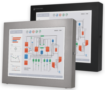 17-Zoll-Industriemonitore mit Universalhalterung und  robuste Touchscreens nach IP65/IP66, vollständig geschlossene Bildschirme