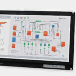 19,5-Zoll-Breitbild-Industrie-Rackmonitore und robuste IP20-Touchscreens, Front- und Seitenansicht
