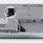 19-Zoll-Industrie-Einbaumonitore und robuste Touchscreens der Schutzart IP65/IP66, Ansicht AC-Kabelausgang