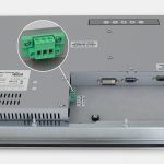 19-Zoll-Industrie-Einbaumonitore und robuste Touchscreens der Schutzart IP65/IP66, Ansicht DC-Kabelausgang