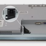 19,5-Zoll-Breitbild-Industrie-Einbaumonitore und robuste Touchscreens der Schutzart IP65/IP66, Ansicht AC-Kabelausgang