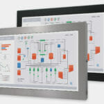 22-Zoll-Breitbild-Industriemonitore mit Universalhalterung und robuste Touchscreens der Schutzart IP65/IP66, Vorderansicht