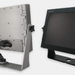 Optionale hochbelastbare U-Halterungen für Tischmontage für Monitore mit Universalhalterung, nach IP65/IP66, Edelstahl oder schwarzer Kohlenstoffstahl