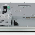 17-Zoll-Industrie-Rackmonitore und robuste Touchscreens nach IP20, Ansicht Kabelausgang