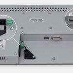 19,5-Zoll-Breitbild-Industrie-Rackmonitore und robuste IP20-Touchscreens, Ansicht Kabelausgang